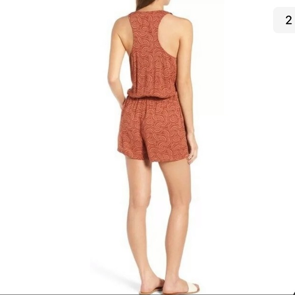 Hinge Rust Patterned Rust Romper Med NWT $79 - Picture 12 of 12